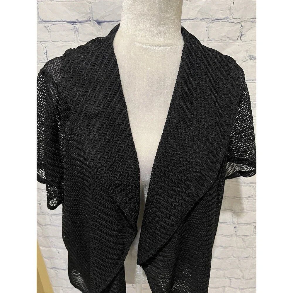 Avenue Open Knit Black Sweater Cardigan Plus Size 18/20 - Picture 2 of 7
